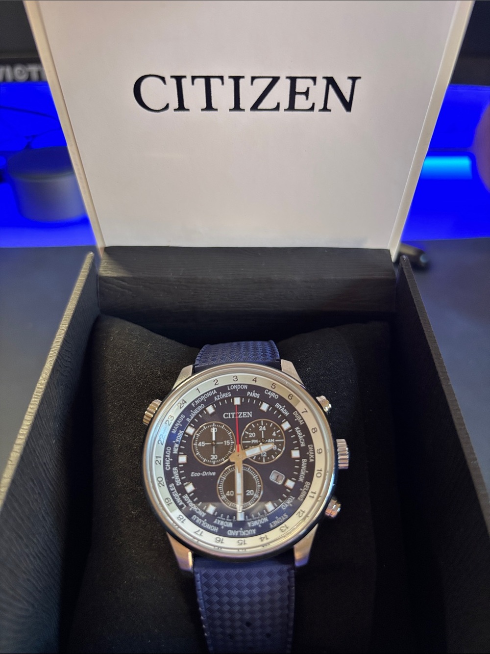 Citizen eco-drive h500 a10r701 Chronograph World Time Watch